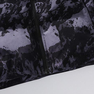 Blouson matelassé léger et décontracté pour homme Aussie Edge, noir et gris camouflage, col montant, fermeture éclair, rembourrage épais en coton pour l'hiver - Product Image 2