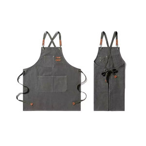 Tablier en cuir avec plusieurs poches, vêtement de travail classique pour barbiers et toilettage d'animaux - Product Image 5