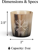Verres à shot en corne de viking Telover Enterprises, faits à la main, en corne de bœuf naturelle, style rustique américain, pour whisky