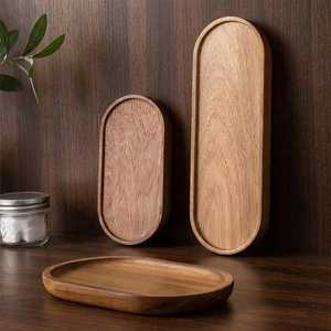 Assiettes en bois pour la cuisine et la salle à manger, assiettes en bois artisanales avec une finition lisse et polie - Product Image 4