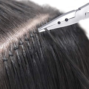 Pince professionnelle pour extensions de cheveux en acier inoxydable, conception à 2 trous pour l'installation et le retrait - Product Image 6
