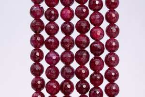 Perles de rubis rouges micro-facettées, rondes, en pierres précieuses, pour la création de bijoux, bracelets, colliers, fournitures de bricolage - Product Image 5