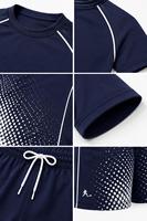 Ensemble de maillots de bain anti-UV à manches longues pour hommes, imprimé sur mesure, bleu marine, séchage rapide, écologique, color-block, léger