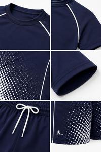 Ensemble de maillots de bain anti-UV à manches longues pour hommes, imprimé sur mesure, bleu marine, séchage rapide, écologique, color-block, léger - Product Image 5