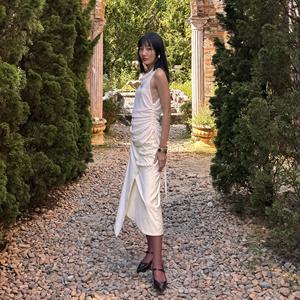 Camisa Larga sin Mangas para Mujer, Sexy, Estructurada, Cuello Tipo Capucha, Elástica en 4 Direcciones, Transpirable, Antiarrugas, Mezcla de Poliéster y Algodón - Product Image 2