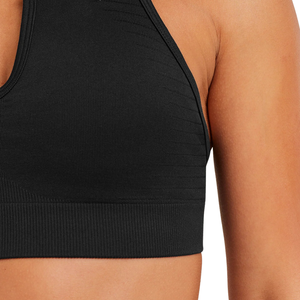 Top Deportivo de Yoga para Mujer con Logotipo Personalizado, Negro, de Acero, Sin Costuras, con Cuello Halter, Nailon y Spandex, Soporte Ligero, para Gimnasio y Entrenamiento - Product Image 6