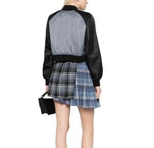 Chaqueta Corta de Satén para Mujer, a la Moda, de Secado Rápido, 100% Seda con Forro de Poliéster, Cuello Alto, Tela Suave, OEM, Precio al por Mayor - Product Image 2