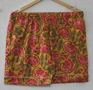 Conjunto de Pijama de Verano para Mujer con Estampado Floral Amarillo Mostaza Vibrante, con Bolsa de Viaje a Juego, Transpirable, de Secado Rápido, de Algodón - Product Image 2