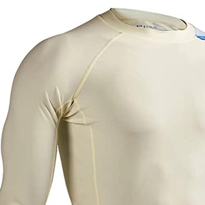 Custom Heat-Transfer Blank Wholesale Men's Long Sleeve Rash Guard UPF50 Protection Spandex/Polyester Quick Dry Breathable - Product Image 4