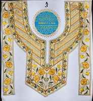 Patch de col à motif floral élégant pour fabricants de robes nationales et de kurtis, broderie de haute qualité, fourniture en gros pour usines de vêtements