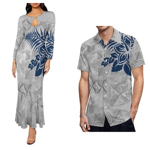 Chemise pour homme de style rétro et polynésien, motif feuilles de Monstera Offwhite, dernière collection, ensembles personnalisés pour couples, style hawaïen - Product Image 5