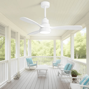 Ventilatore da soffitto a LED da 48 pollici per interni con luce, 3 pale in legno massello, telecomando e motore DC reversibile per soggiorno - Product Image 3