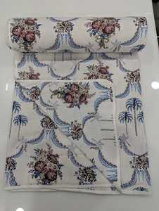 Trendy Indian Traditional Hand Block Printed Soft Organic Cotton Throw <b>Blanket</b> Twin Size Dohar New Design Dohar Bulk Supply - Product Image 2