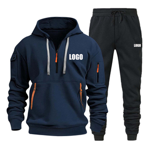 Conjunto de Sudadera con Capucha de Algodón Ecológico de Alta Calidad para Hombre, Otoño-Invierno 37, con Múltiples Bolsillos con Cremallera - Product Image 5