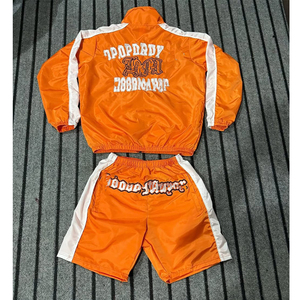 Conjunto de Pantalones Cortos de Nailon Unisex 2026, Hechos a Medida, Conjunto de Dos Piezas con Cremallera de Poliéster y Nailon, Chaqueta Cortavientos y Pantalones Cortos Deportivos para Hombre - Product Image 4