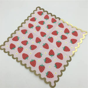 Wholesale OEM/ ODM Customized <b>Color</b> Strawberry Printed Christmas Custom Decorative <b>Tissue</b> <b>Paper</b> Napkins - Product Image 4