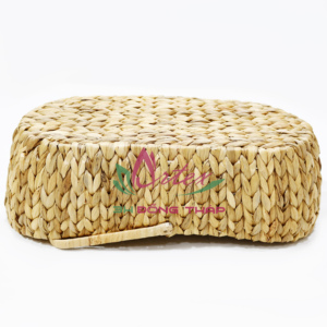 Woven Picnic <b>Basket</b> Natural Water Hyacinth With Handles - Product Image 6