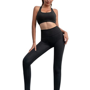 Ensembles de yoga légers et durables pour femmes - Nouvelles idées de produits - Pantalons et leggings de yoga à motif uni et taille élastique - Product Image 2