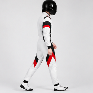 Traje de Carreras de Manga Larga para Hombre, Blanco, Negro y Rojo, Resistente a las Llamas, de Secado Rápido, Transpirable, de Poliéster, para Todas las Estaciones, Personalizable - Product Image 2