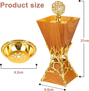 Brûleur d'encens Bakhoor artisanal de qualité supérieure, design arabe, religieux, écologique, personnalisable pour l'arôme de la maison et la décoration traditionnelle - Product Image 4