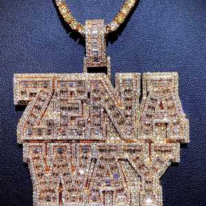 Pendentif Lettre ZENA WAY Personnalisé en Argent Sterling 925 avec Moissanite VVS, Bijou Hip Hop pour Fête Unisexe - Product Image 3