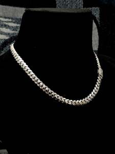 8mm Custom <b>Name</b> Cuban <b>Chain</b> 925 Silver Lab Grown Diamond Iced Out Lock Box Necklace VVS Pass Diamond 3.5ctw Personalized 64g - Product Image 3