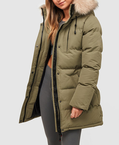 Manteau parka d'hiver pour femme de haute qualité, long, respirant, matelassé, avec fermeture éclair, doublure en nylon, coupe-vent - Product Image 2