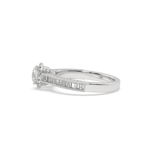 Bague solitaire AJRETAIL en or blanc massif 14 carats sertie de diamants de laboratoire de 1,008 carats, couleur D, clarté VVS, IGI - Product Image 3