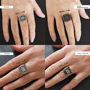 แหวนสั่งทำ BOJ รุ่น 020 สลักชื่อและโลโก้ตามต้องการ แหวนเงินแท้ 925 ชุบทอง ดีไซน์ทำมือ ราคาพิเศษ - Product Image 2