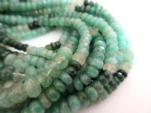 Cuentas de Esmeralda Verde Natural Facetadas en Forma de Rondelle para Joyería, Hilo de 5 Hilos de Piedras Sueltas - Product Image 5