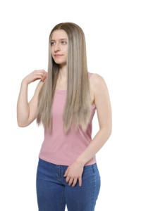 Peluca frontal de encaje HD, cabello virgen sin procesar, sin pegamento, lista para usar, pre-arrancada, línea de cabello natural - Product Image 4