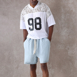Premium White Mesh Lace Jersey <b>TShirt</b> for Men Women Oversized Streetwear Fashion Sports Inspired Number Print Graphic Breathable - Product Image 1