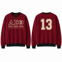 Sweat-shirt Letterman en polyester/coton, molleton de haute qualité, couleurs personnalisées, impression brodée au dos, col rond unisexe, décontracté