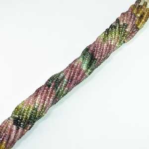 Cuentas de turmalina rosa facetadas naturales de 3.5 mm con orificio central para la fabricación de joyería, venta al por mayor. - Product Image 5