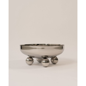 Bol rond en acier inoxydable, argenté, brillant, poli, de luxe, pour servir des aliments et des sucreries, avec support à boules, au prix le plus bas - Product Image 1