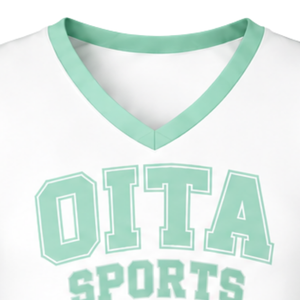 Haut d'uniforme de cheerleading vert menthe sans manches, col en V, tenue de performance de danse, vêtements de sport athlétiques pour équipe, tenue de compétition - Product Image 5