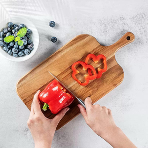 Planche à découper en bois d'acacia Ecokanji de grande taille avec poignées, épaisseur 1,5 cm, écologique, pour servir - Indispensable en cuisine - Product Image 1