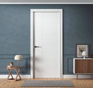 Puerta Precolgada de MDF Sólido con Revestimiento de Madera de PVC de Primera Calidad, Resistente al Agua y a las Termitas, Moderna, para Interiores de Apartamentos, Salas de Estar y Hoteles - Product Image 3