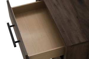 Contemporary 2 Drawer Wood Nightstand Modern Bedroom <b>End</b> <b>Table</b> <b>Storage</b> Cabinet Golden Brown Home Furniture - Product Image 5