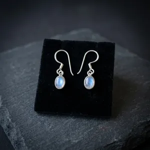 925 Sterling Silver <b>Rainbow</b> Moonstone Earrings | Natural <b>Rainbow</b> Moonstone Gemstone Earrings | Handmade Silver Jewelry - Product Image 1