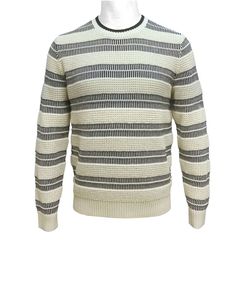 Pull en tricot rayé pour homme, manches longues, col rond, vêtements décontractés d'automne - Product Image 3