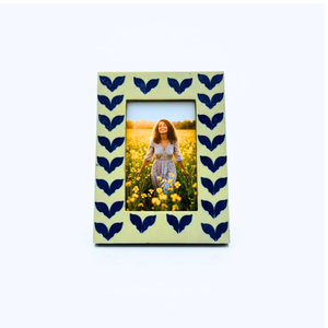 Blue Pattern Decorative Photo <b>Frame</b> 6x4 Inch | Elegant Tabletop <b>Picture</b> <b>Frame</b> for Home, Office, Hotel Desk Living Room Decor - Product Image 1