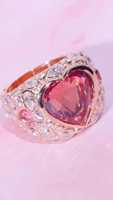 Anillo de Diamante Rosa de 8 Quilates Cultivado en Laboratorio, Estilo Hip Hop, con Cuentas de Perlas y Marquesas, en Oro Rosa y Plata, Venta al Por Mayor, Personalizable