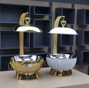 หม้ออุ่นอาหารทรงกลมเคลือบทองเหลืองคุณภาพพิเศษสำหรับงานแต่งงาน - Product Image 2