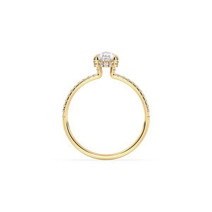 Bague REYES artisanale en moissanite en forme de poire avec halo caché en argent sterling 925, certifiée GRA, bijoux fins de luxe pour femmes - Product Image 6
