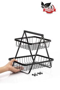 Cesta de Almacenamiento de Frutas de Doble Nivel, Tipo Rectangular, Moderna, Apilable, No Plegable, para Cocina - Product Image 6