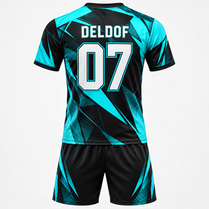 Conjunto de Uniforme de Fútbol Transpirable Personalizado de Talla Grande, Camisetas y Pantalones Cortos de Fútbol Modernos para Hombres, Clubes Deportivos, Fabricante OEM - Product Image 2