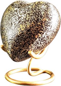 Heart Shape Metal Urn Handmade Luxury Home Decor Valentine's Day Gift Modern Design <b>Gold</b> Finish - Product Image 4