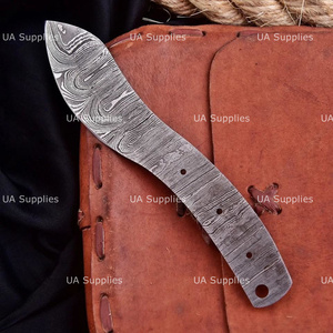 Cuchillo de Acero de Damasco con Hoja de Punta Caída de 8 Pulgadas, Espiga Completa, en Blanco, para Caza, Bricolaje, Personalizable, de Acero Forjado de Alta Calidad - Product Image 3