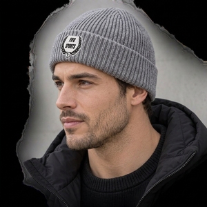Custom <b>Knitted</b> Beanie <b>Hat</b> <b>Men</b> Beanies Cap Soft Warm Fabric Comfortable Stretch Fit Winter Outdoor Headwear Casual Fashion Daily - Product Image 6